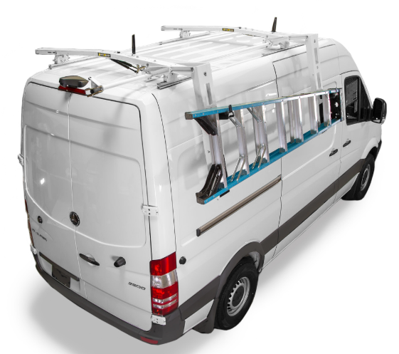 Drop-down ladder rack