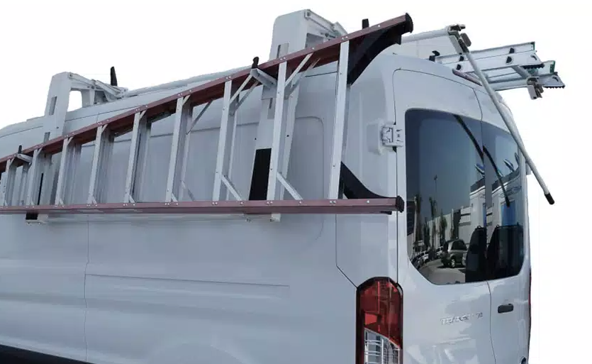 Van-mounted ladder rack detail